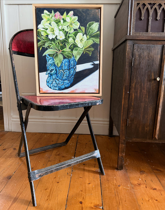 Hellebore (Winter Rose) and Peacock