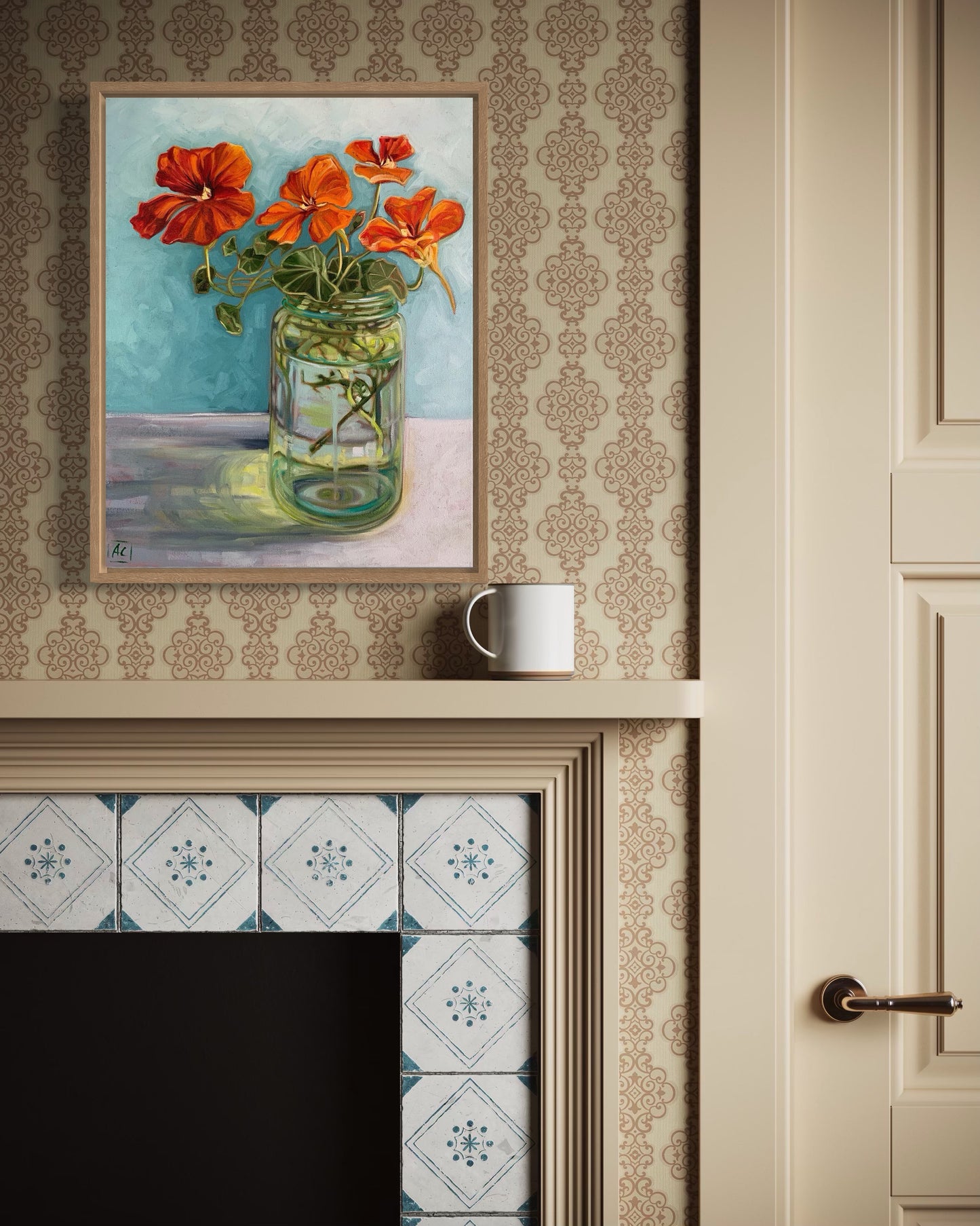 Nasturtiums and reflections