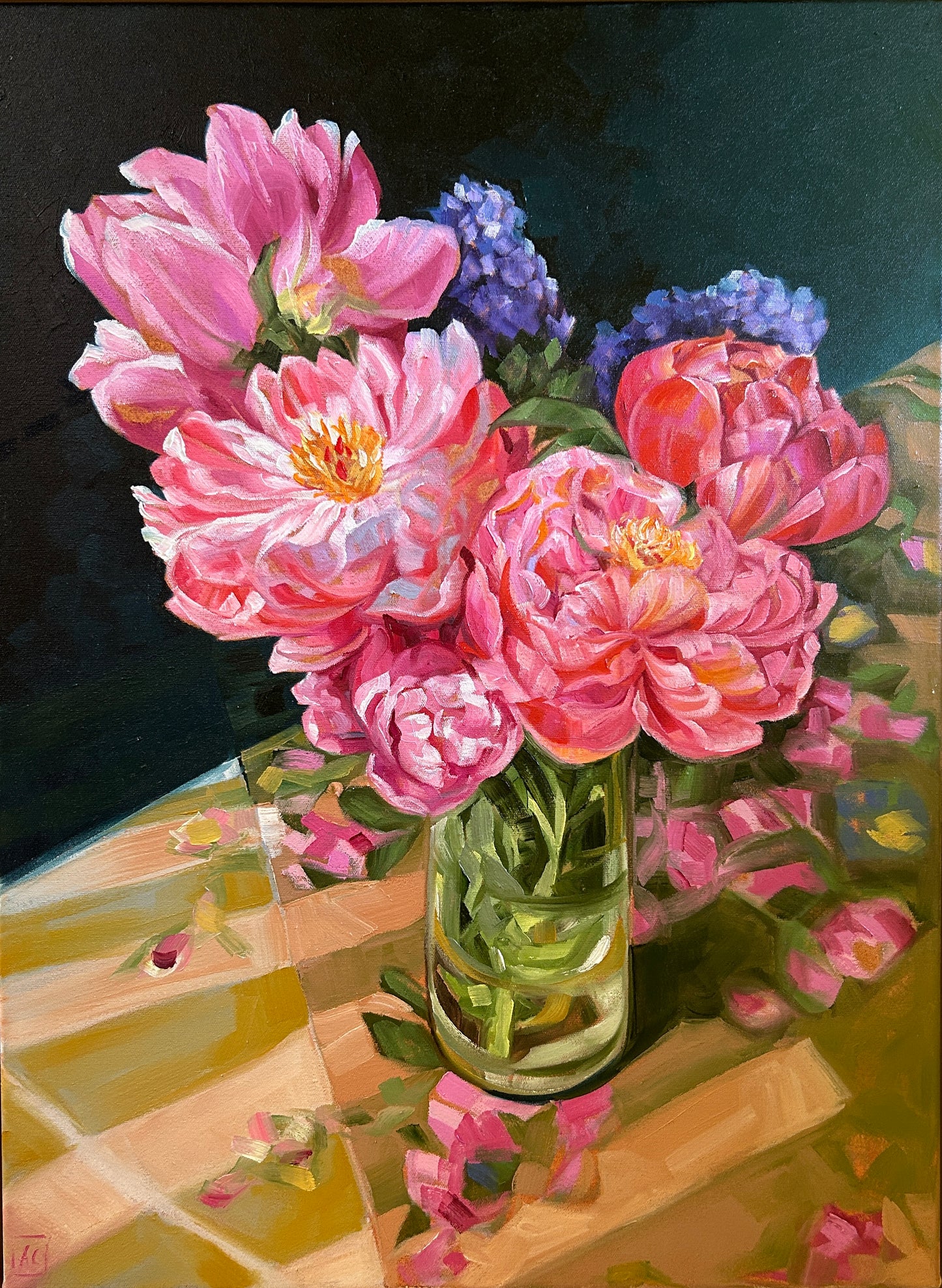 Pink Peonies and Axminster - Available exclusively from Martine Gallery Sydney