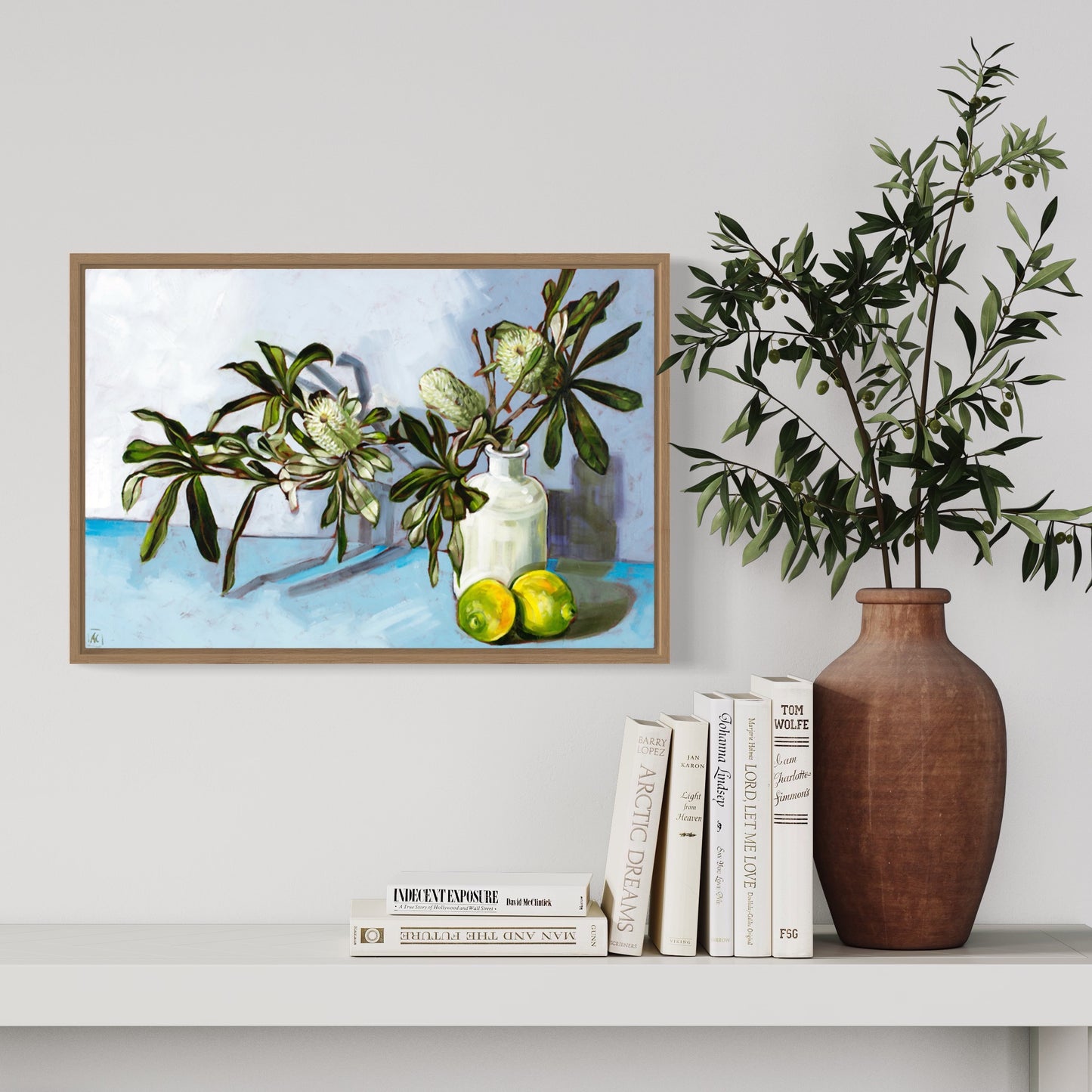 Banksia in blue with lemons - PRINT LIMITED EDITION