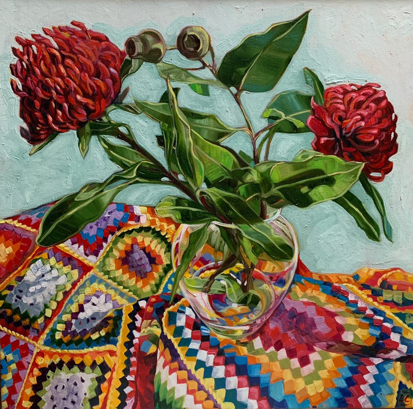 Waratah and Granny Squares - Available exclusively from Ferris Wheel Bowral Gallery