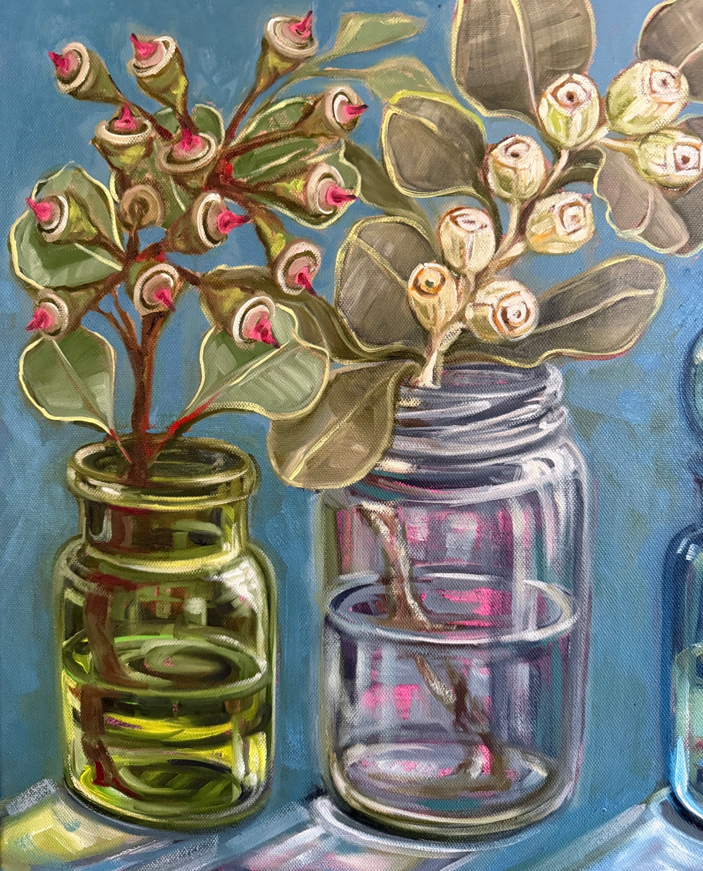 Belgian bubble jars and Banksia