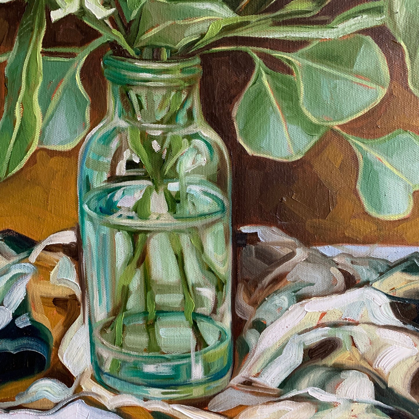 White Waratah in glass