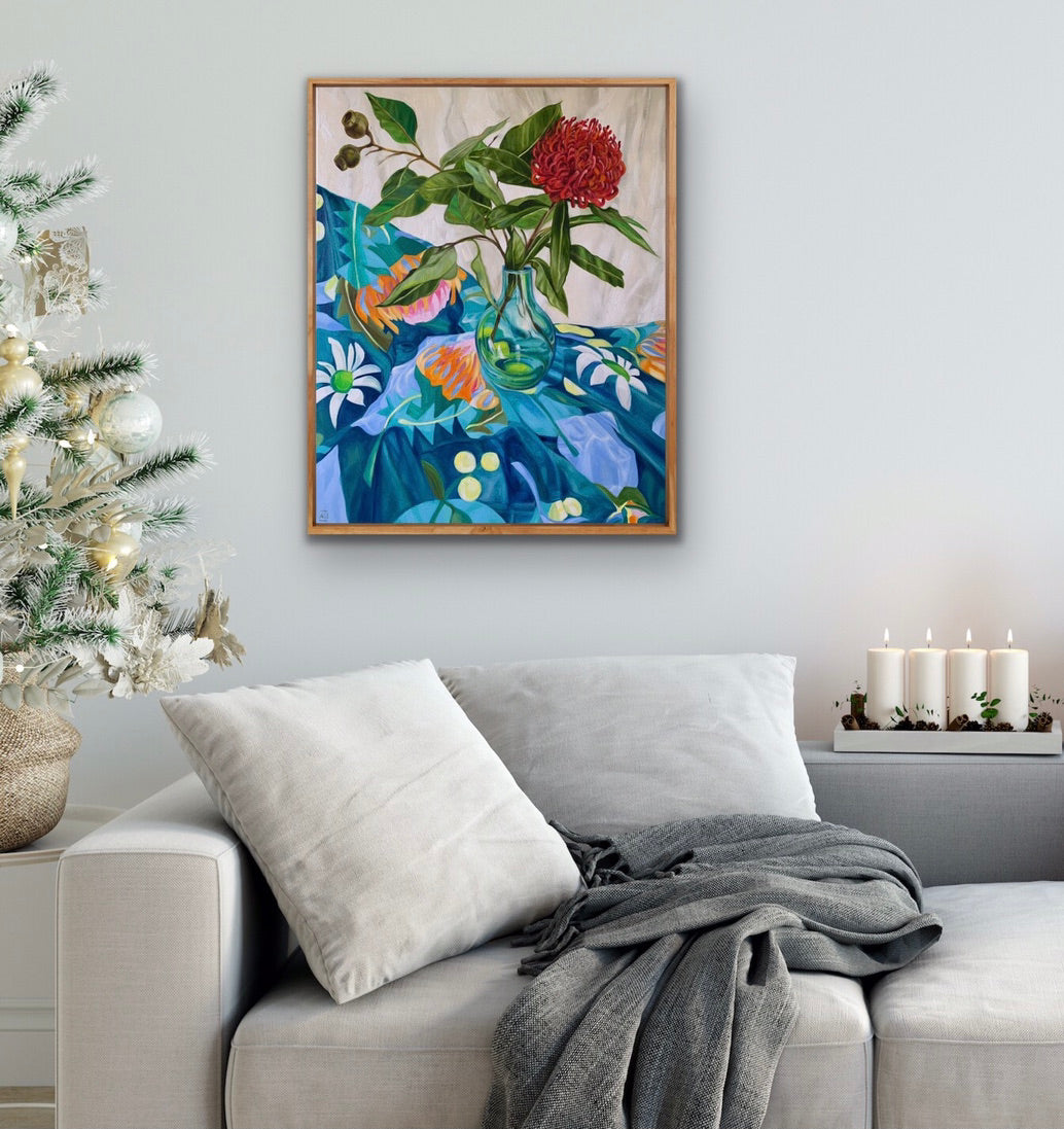 Turquoise  Waratah on Australiana