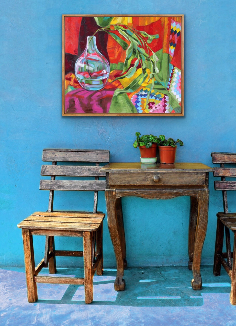 Turquoise Glass and the Harlequin Blanket