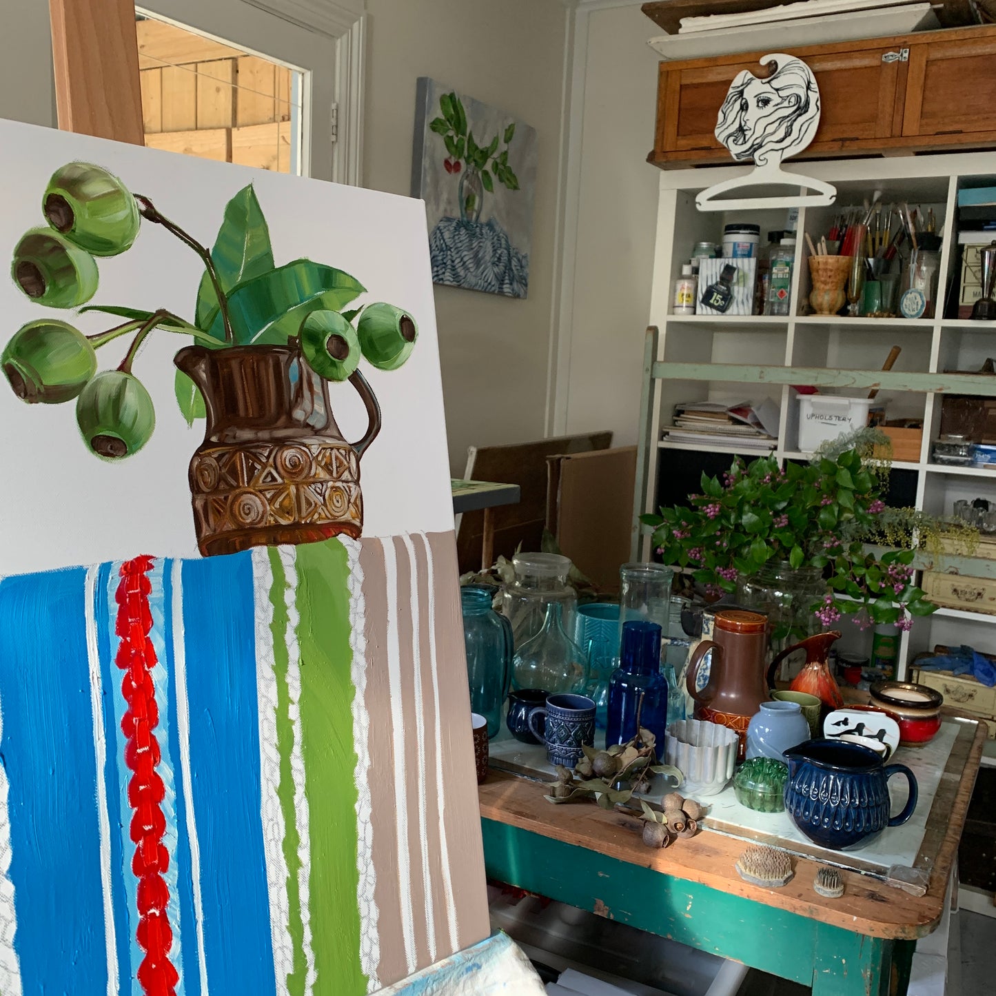 Beswick Gum nuts on 70's Bedspread