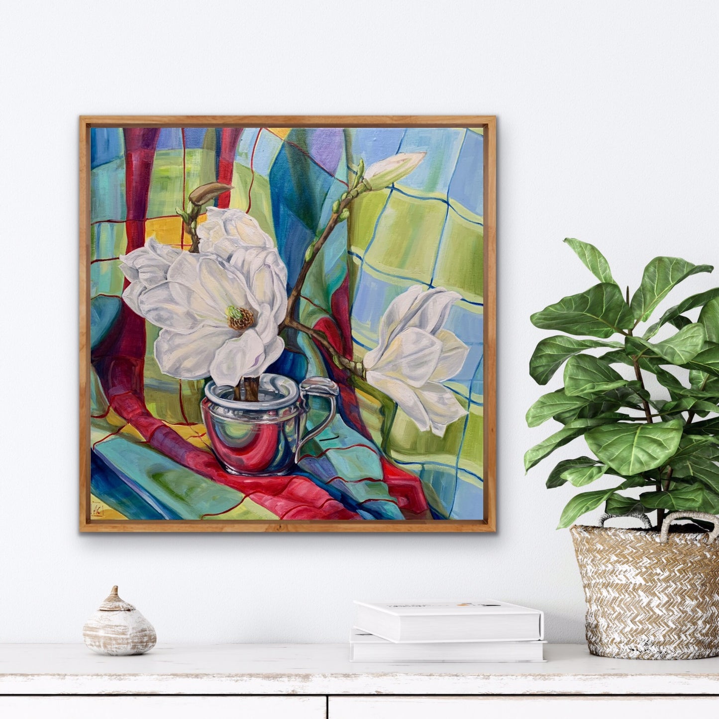 Magnolia and Vintage Checks