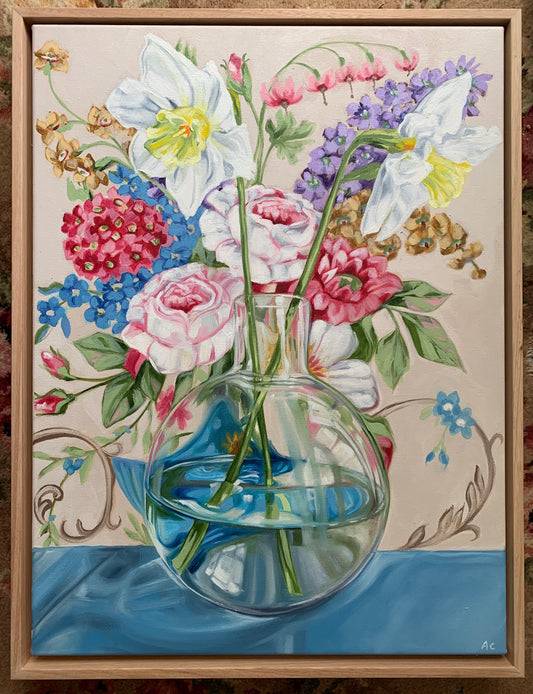 Sanderson Bouquet and the Round glass vase