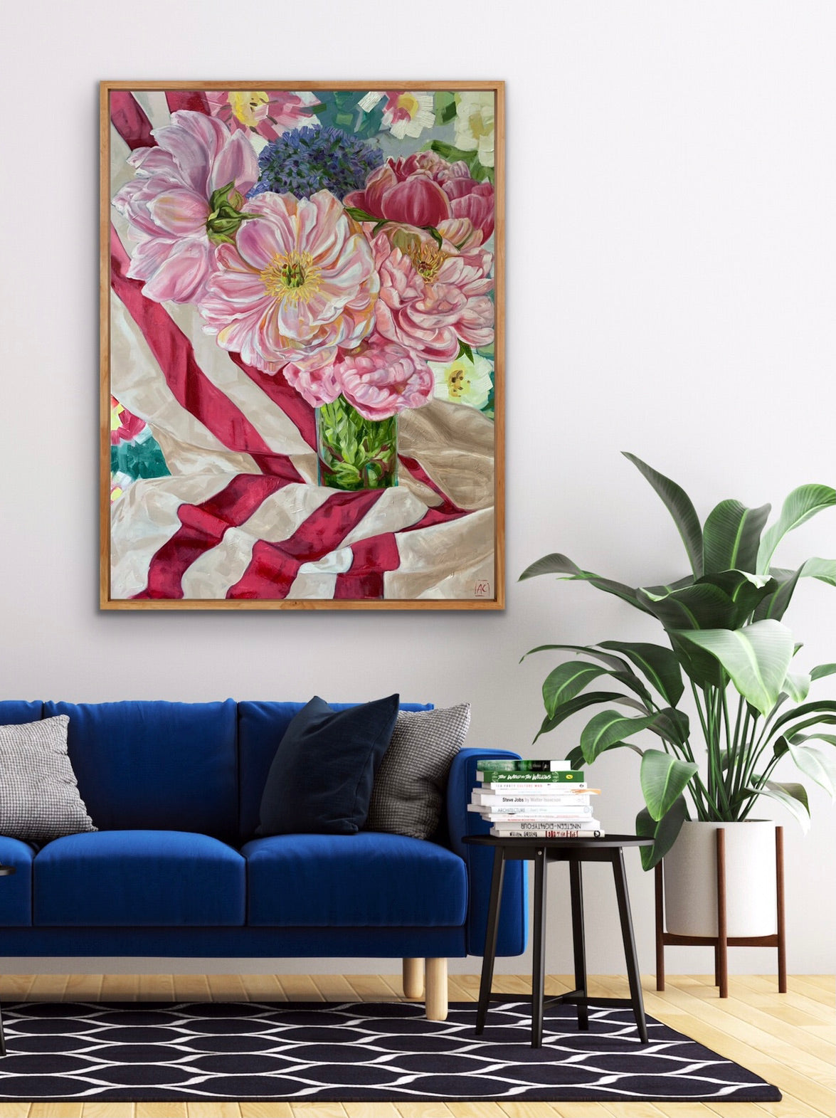 Peonies and French Stripes