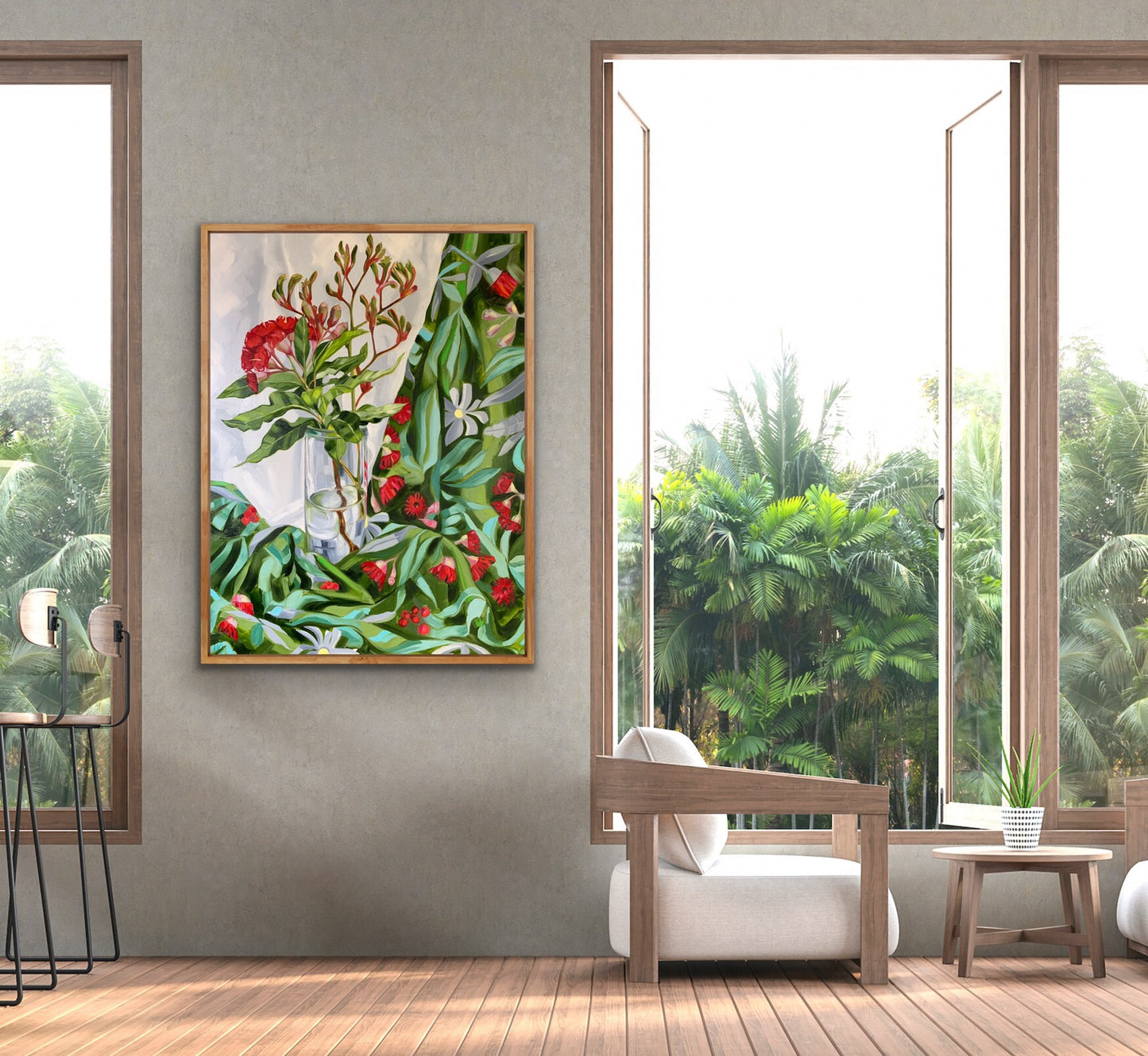 Red Gum Blossom on Flowing Australiana