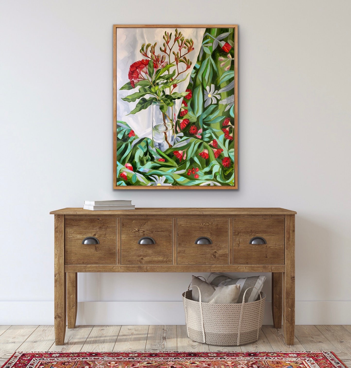 Red Gum Blossom on Flowing Australiana