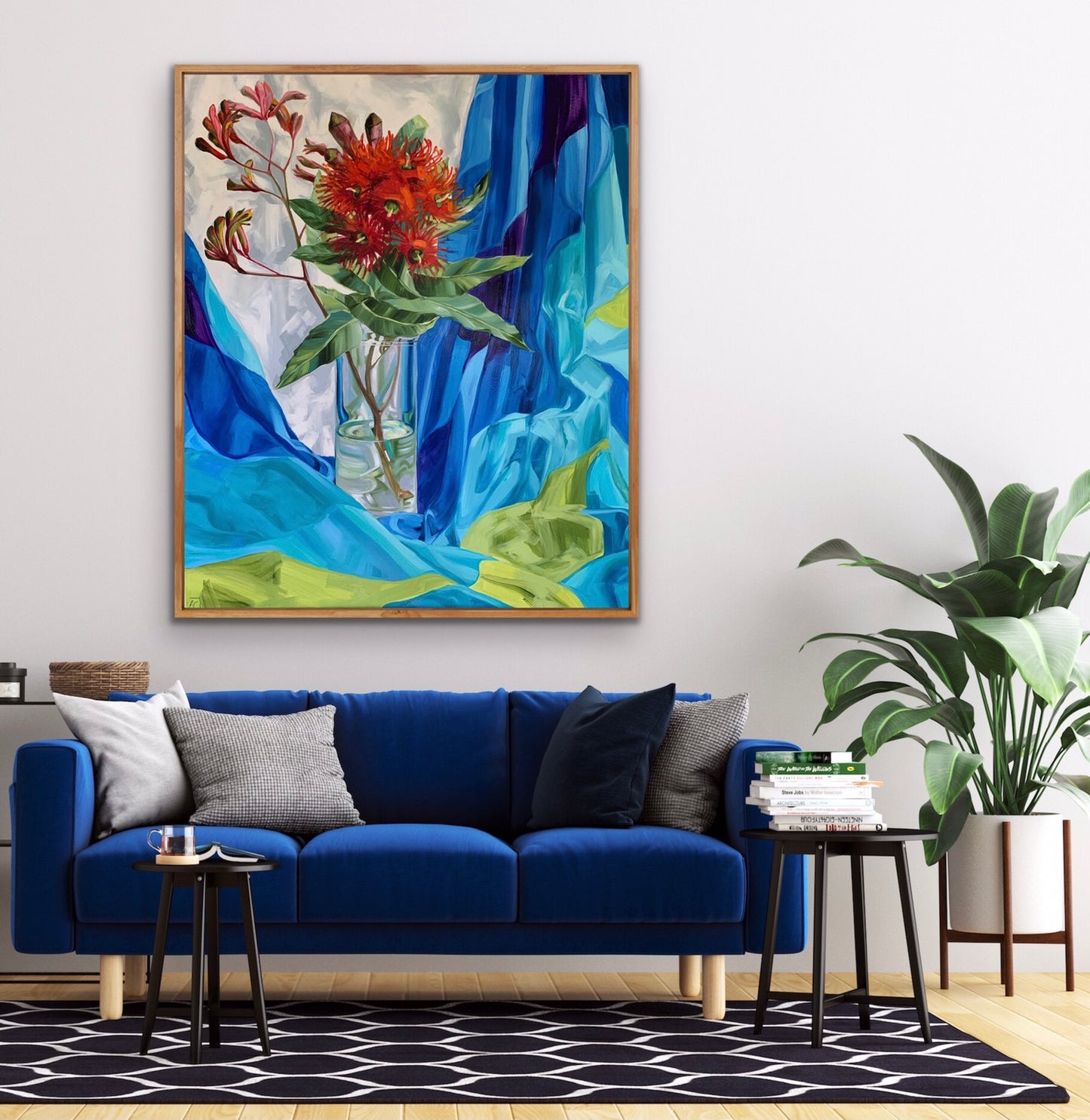 Vintage Blue Kangaroo and Gum Blossom