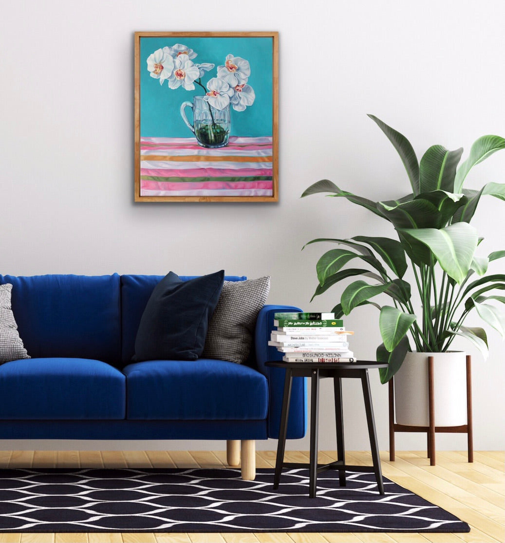 Swapcard Orchids and Beer Stripes GICLEE PRINT - LAST ONE!