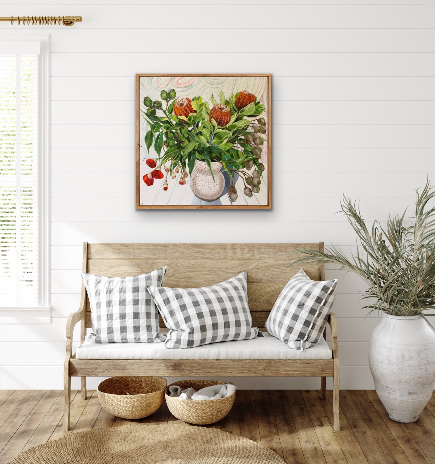 Waratah Banksia on White - Eucalyptus walking