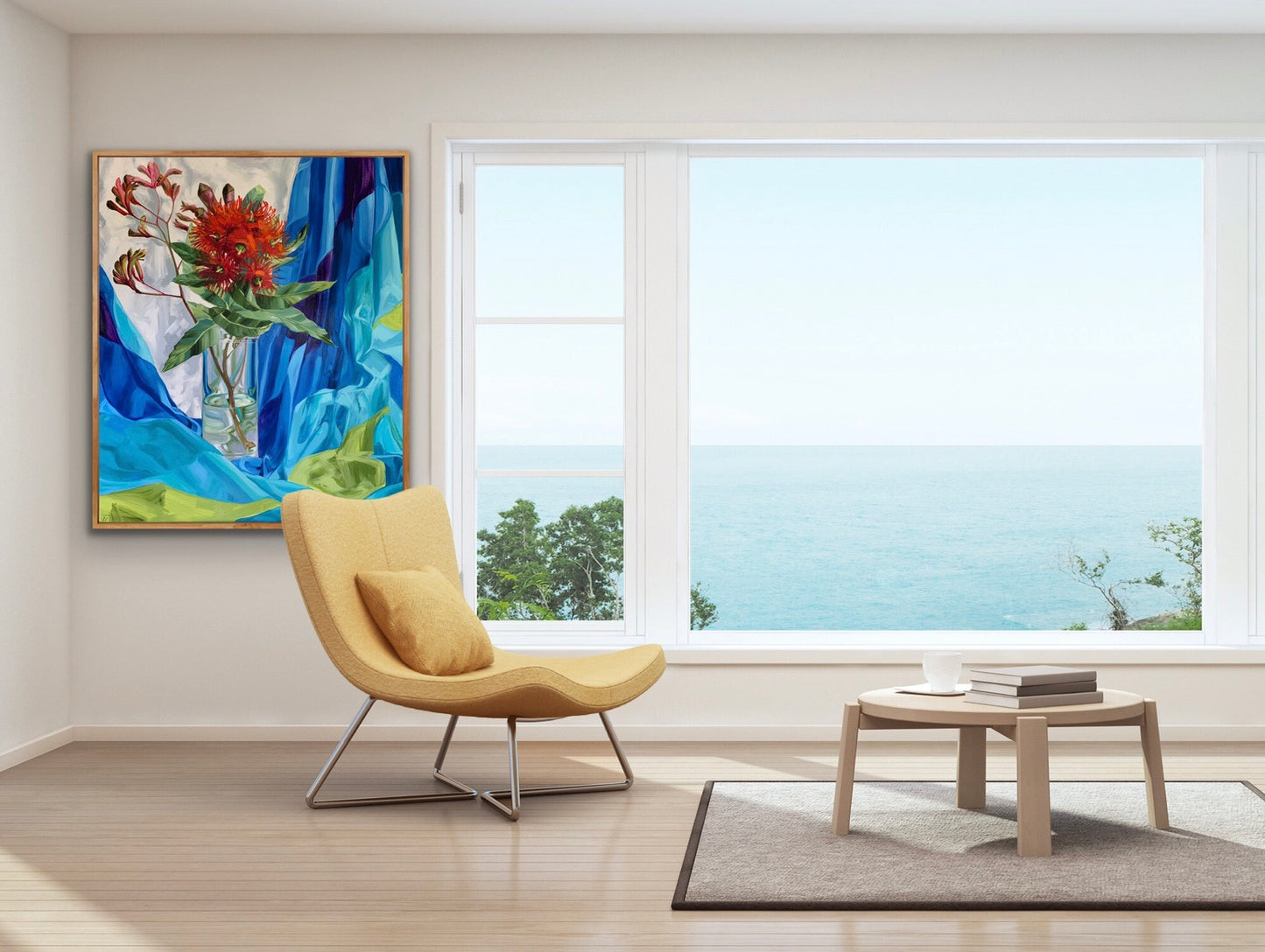 Vintage Blue Kangaroo and Gum Blossom