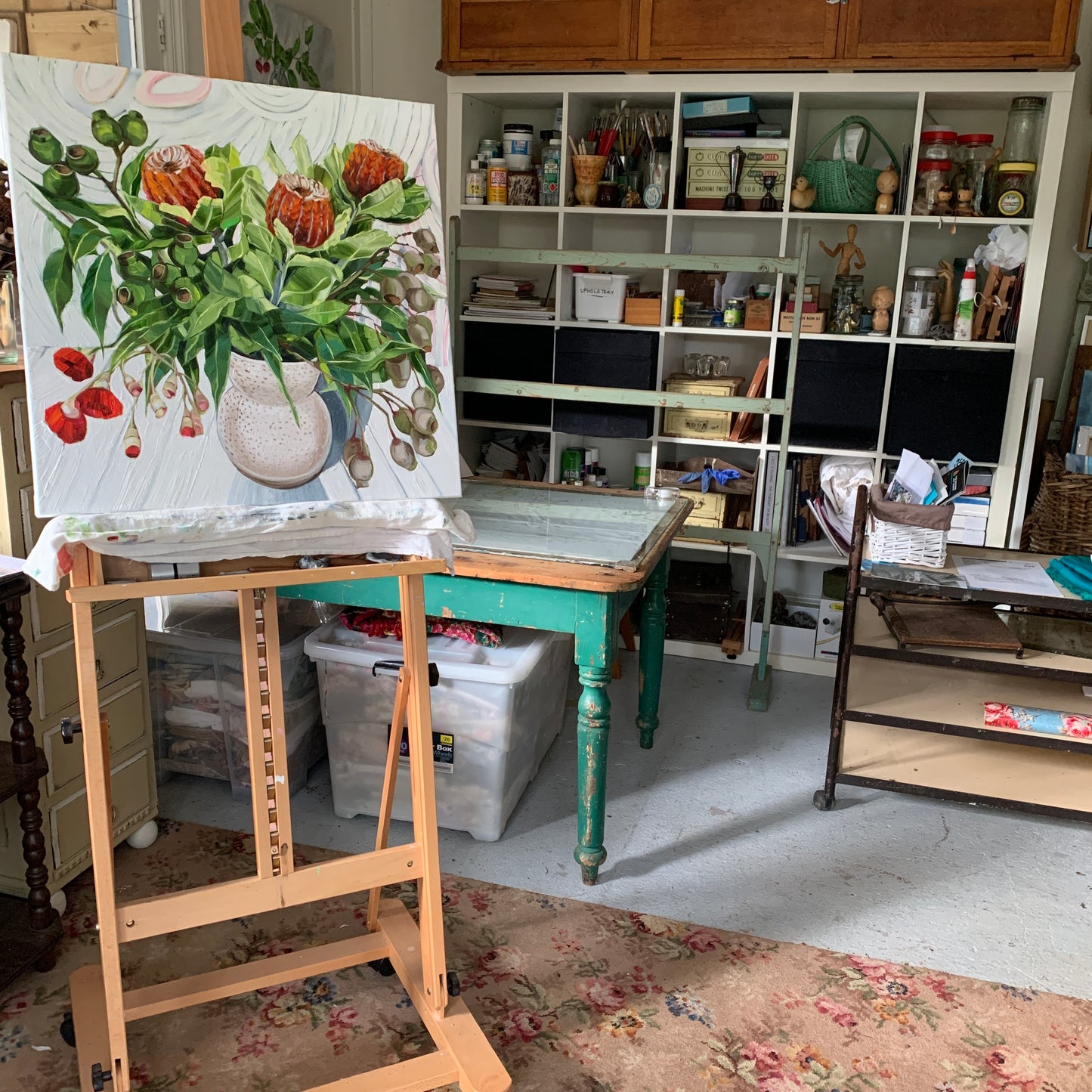 Waratah Banksia on White - Eucalyptus walking