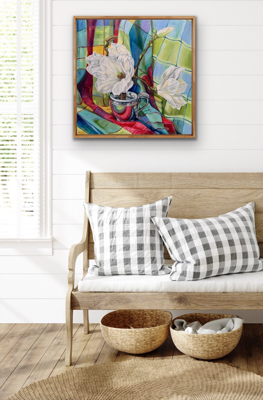 Magnolia and Vintage Checks