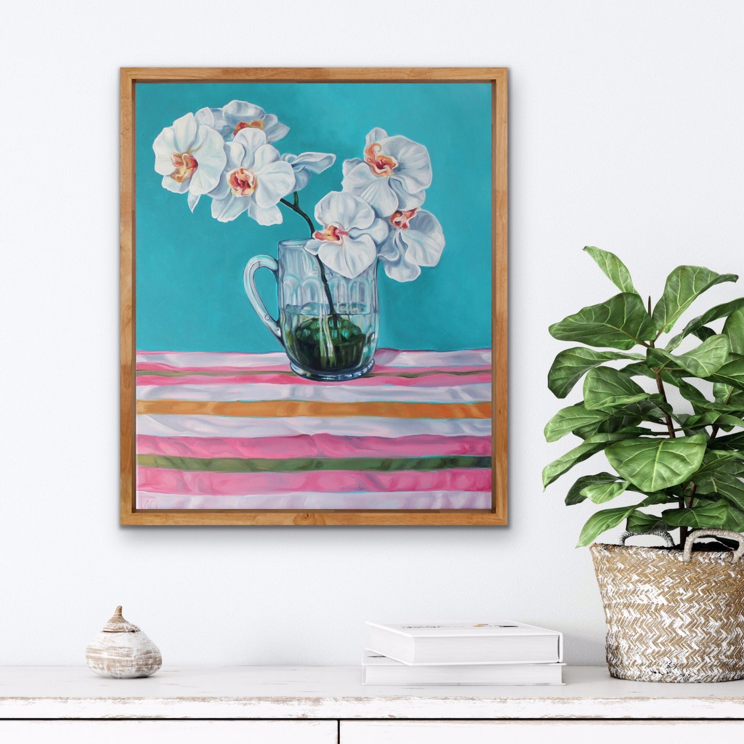Swapcard Orchids and Beer Stripes GICLEE PRINT - LAST ONE!