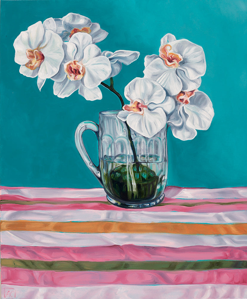 Swapcard Orchids and Beer Stripes GICLEE PRINT - LAST ONE!