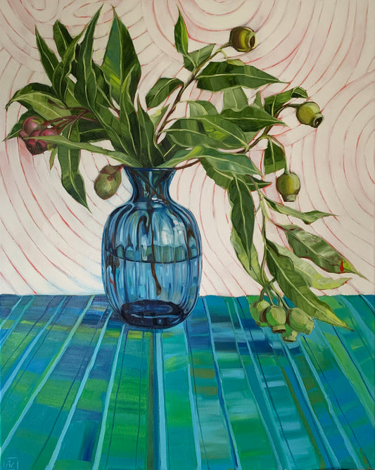 Gum Nuts on 60's Boucle - Eucalyptus Walking