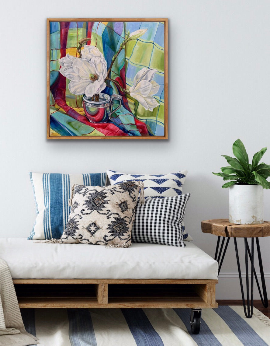 Magnolia and Vintage Checks