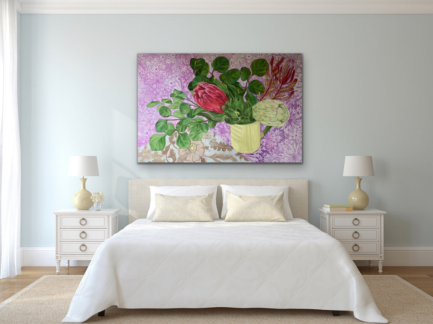 Proteas, Daisies and the enamel Jug