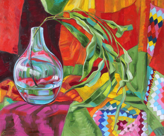 Turquoise Glass and the Harlequin Blanket