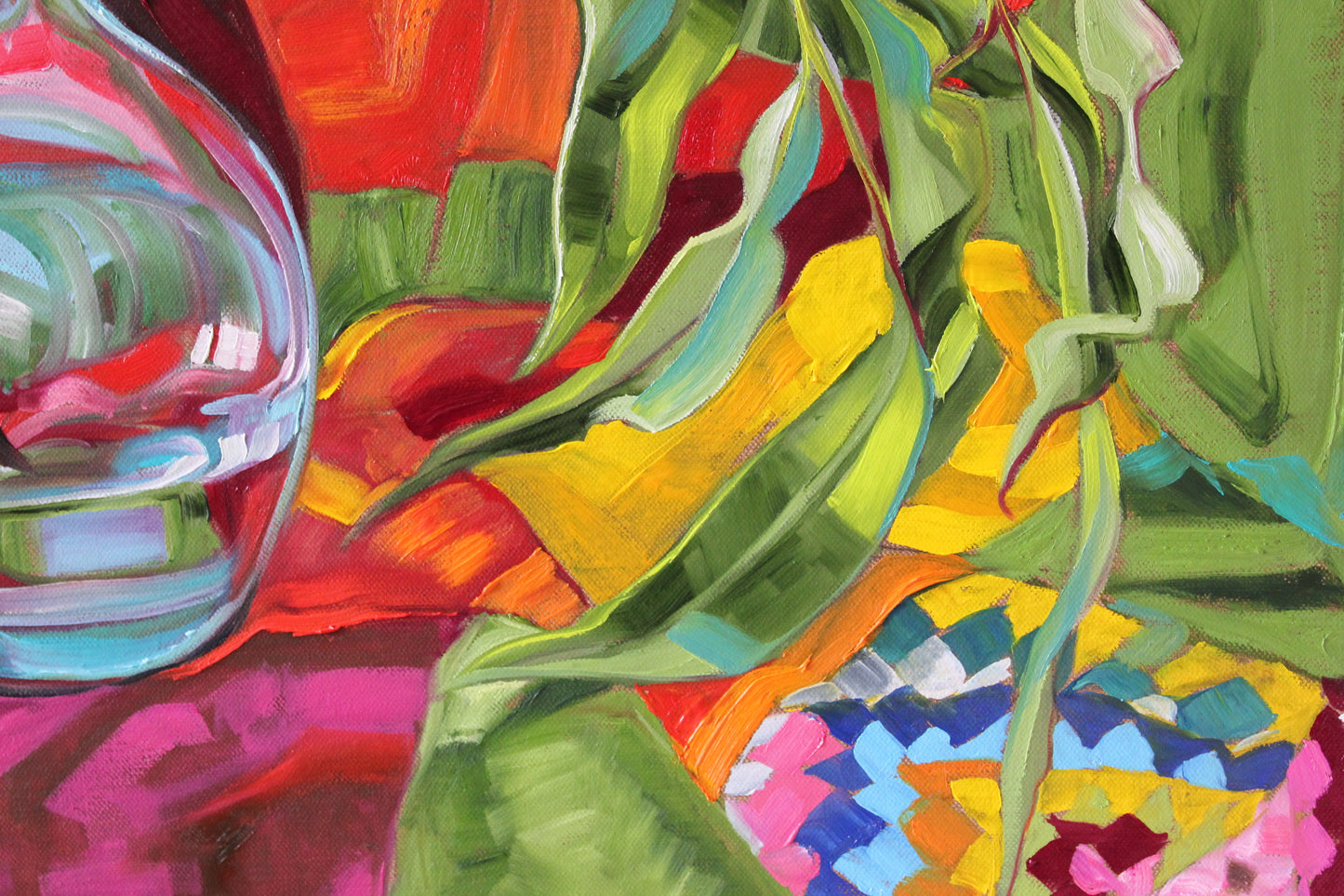 Turquoise Glass and the Harlequin Blanket