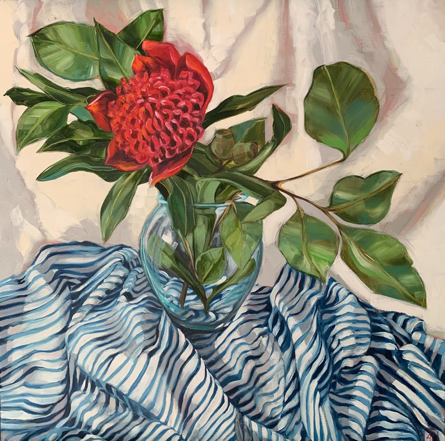 GUM NUT STRIPES AND WARATAH