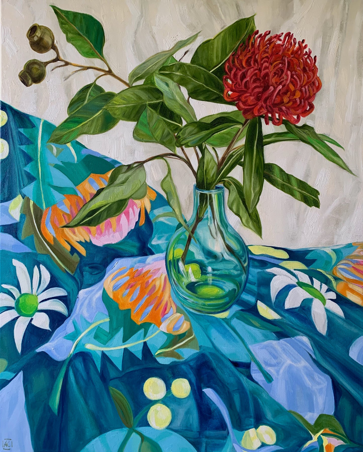 Turquoise  Waratah on Australiana