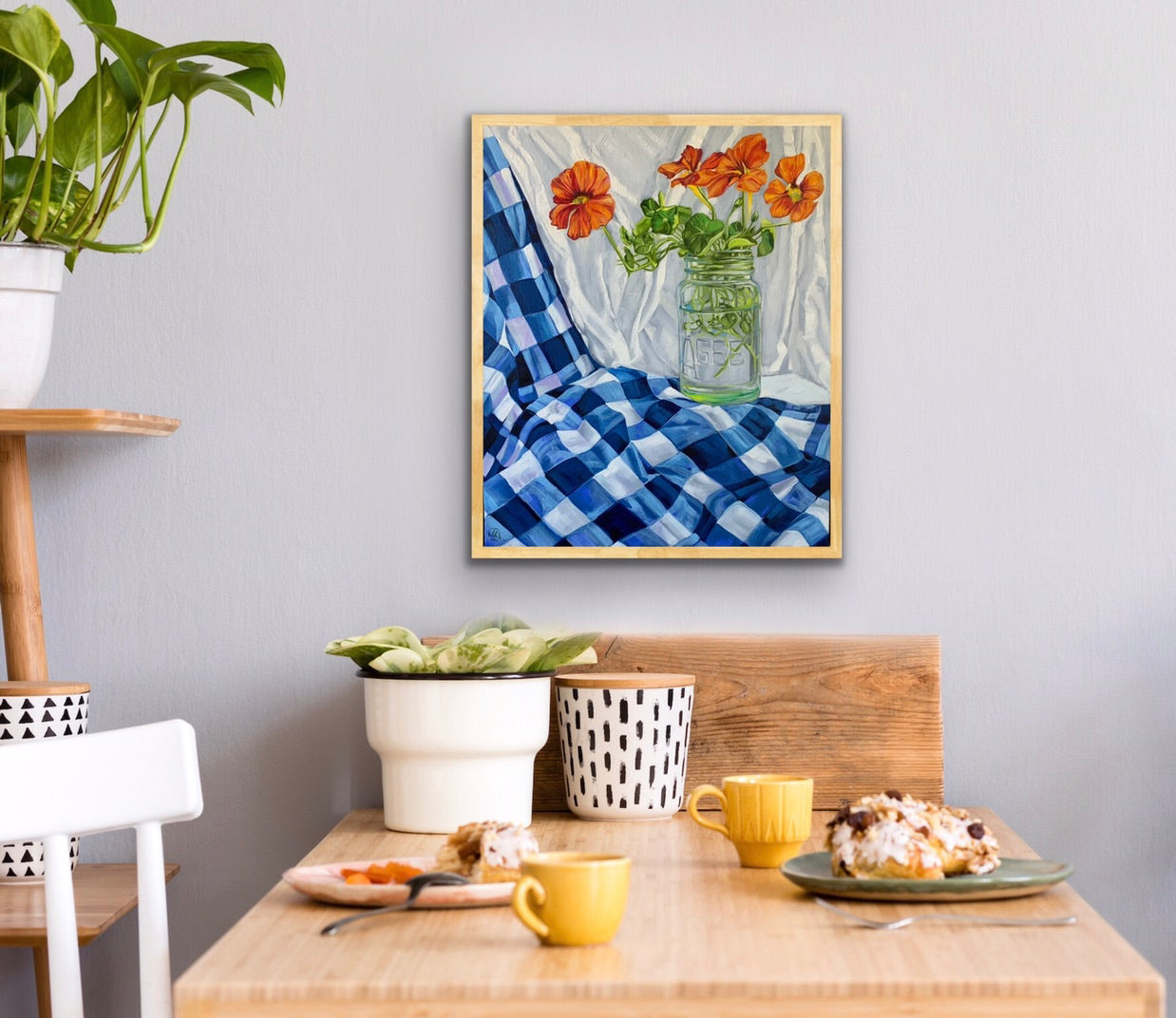 Vintage Agee Jar and Nasturtiums