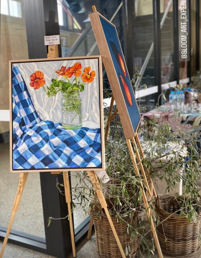 Vintage Agee Jar and Nasturtiums