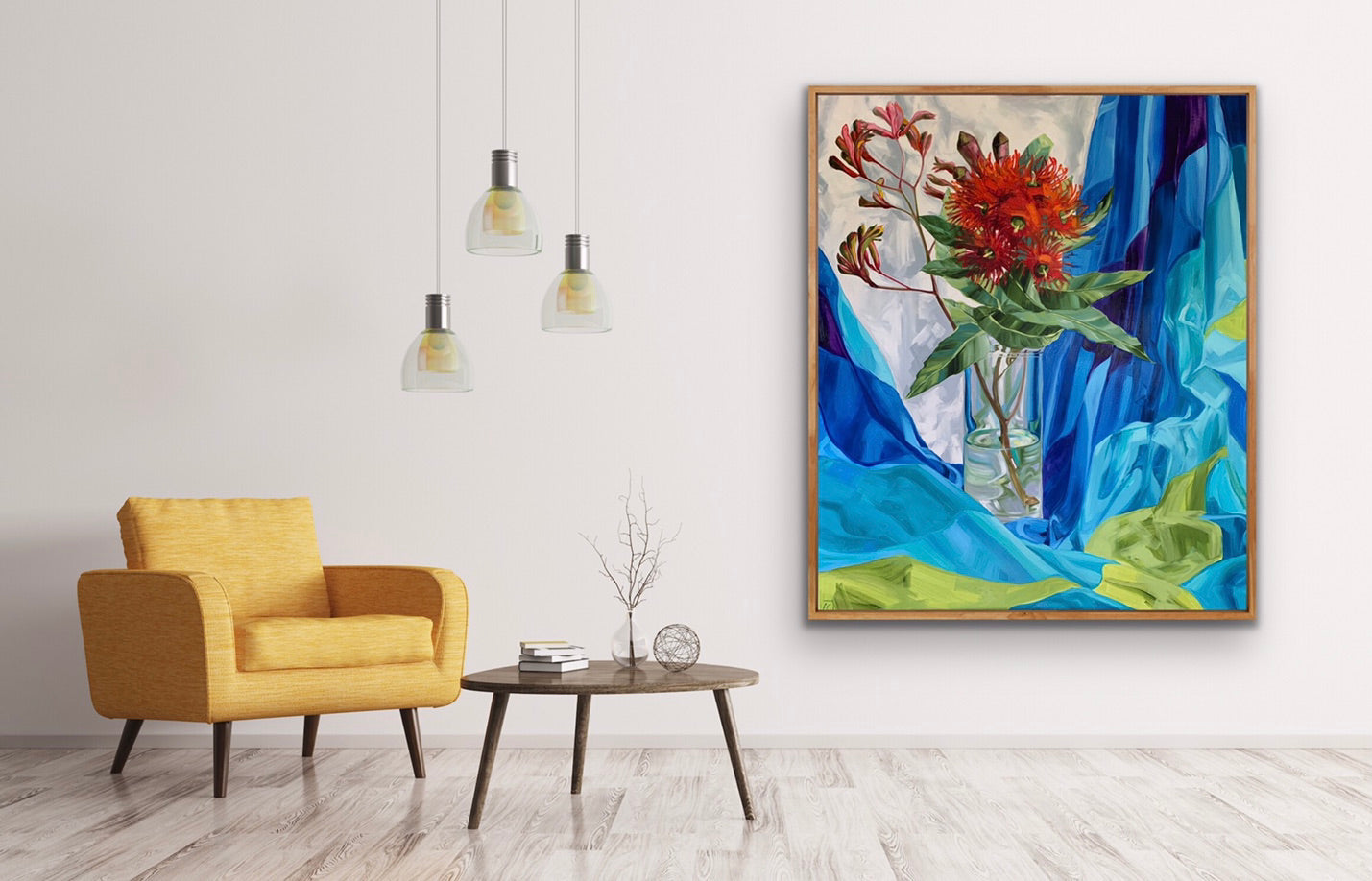 Vintage Blue Kangaroo and Gum Blossom