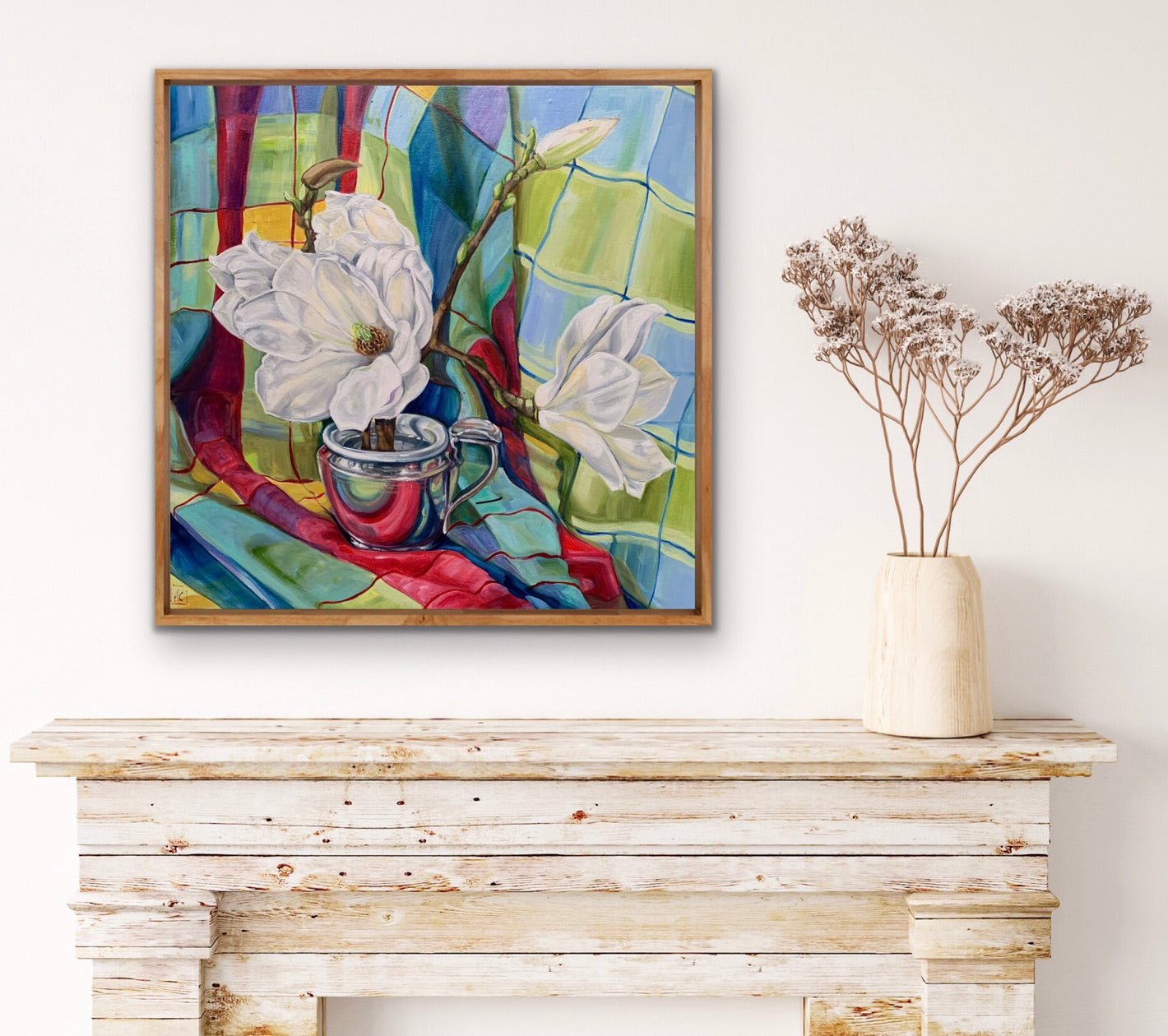 Magnolia and Vintage Checks