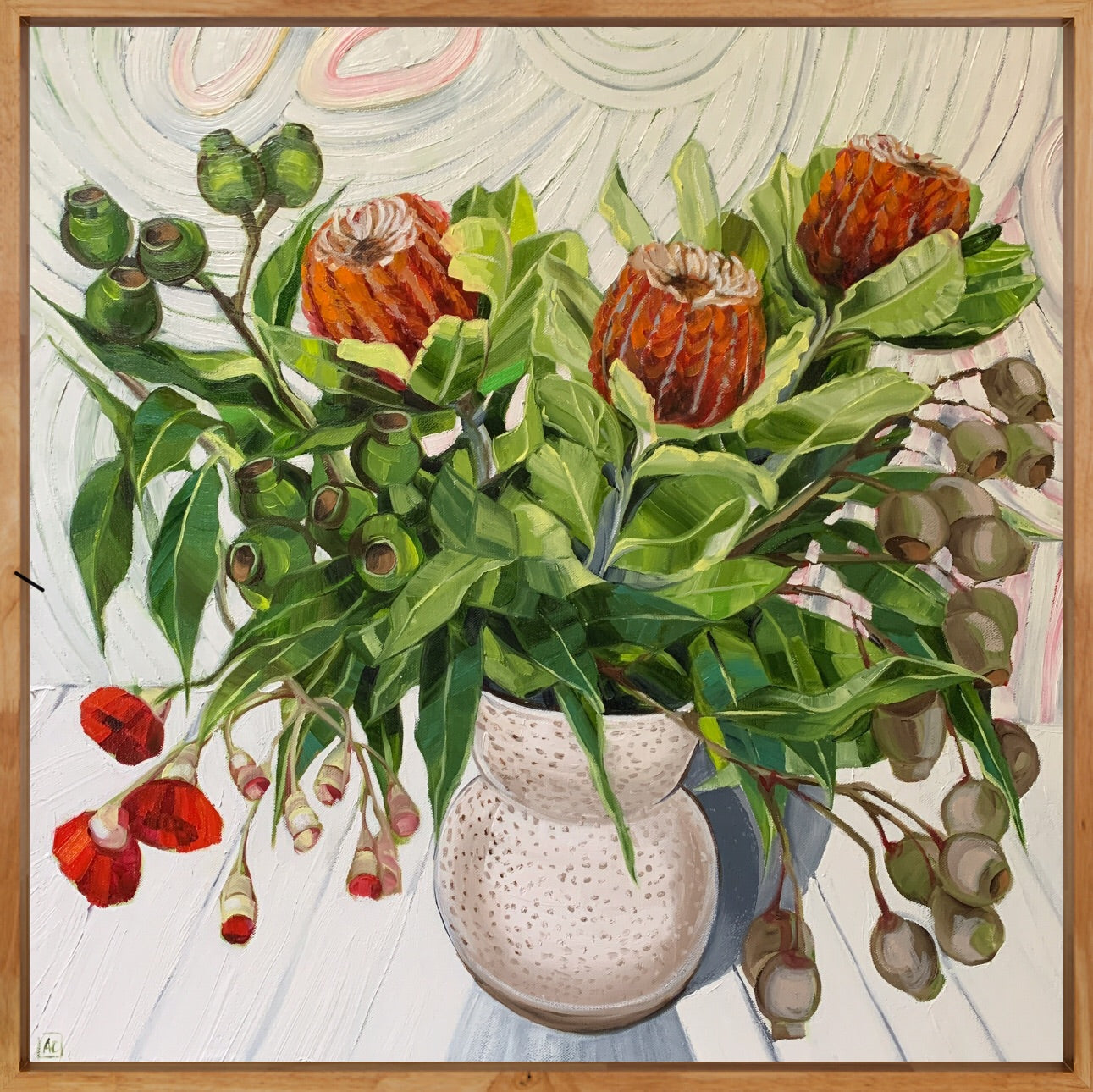 Waratah Banksia on White - Eucalyptus walking