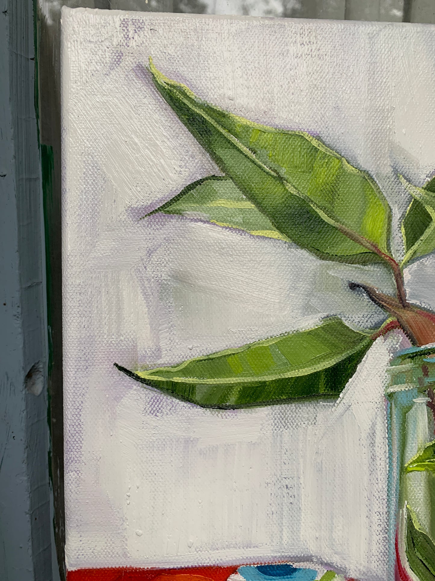 Red Gum Blossom on Retro Kitchen Check