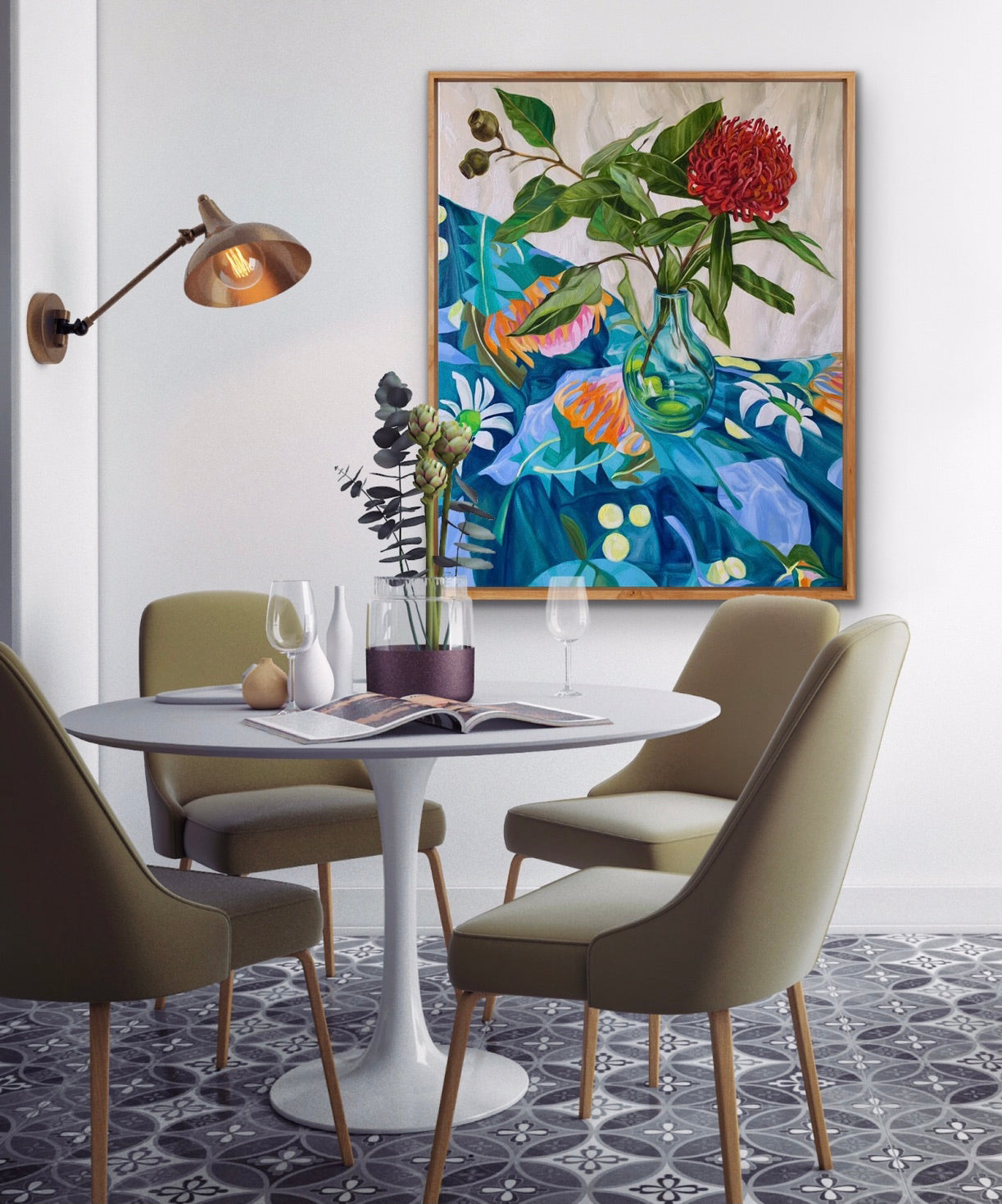 Turquoise  Waratah on Australiana