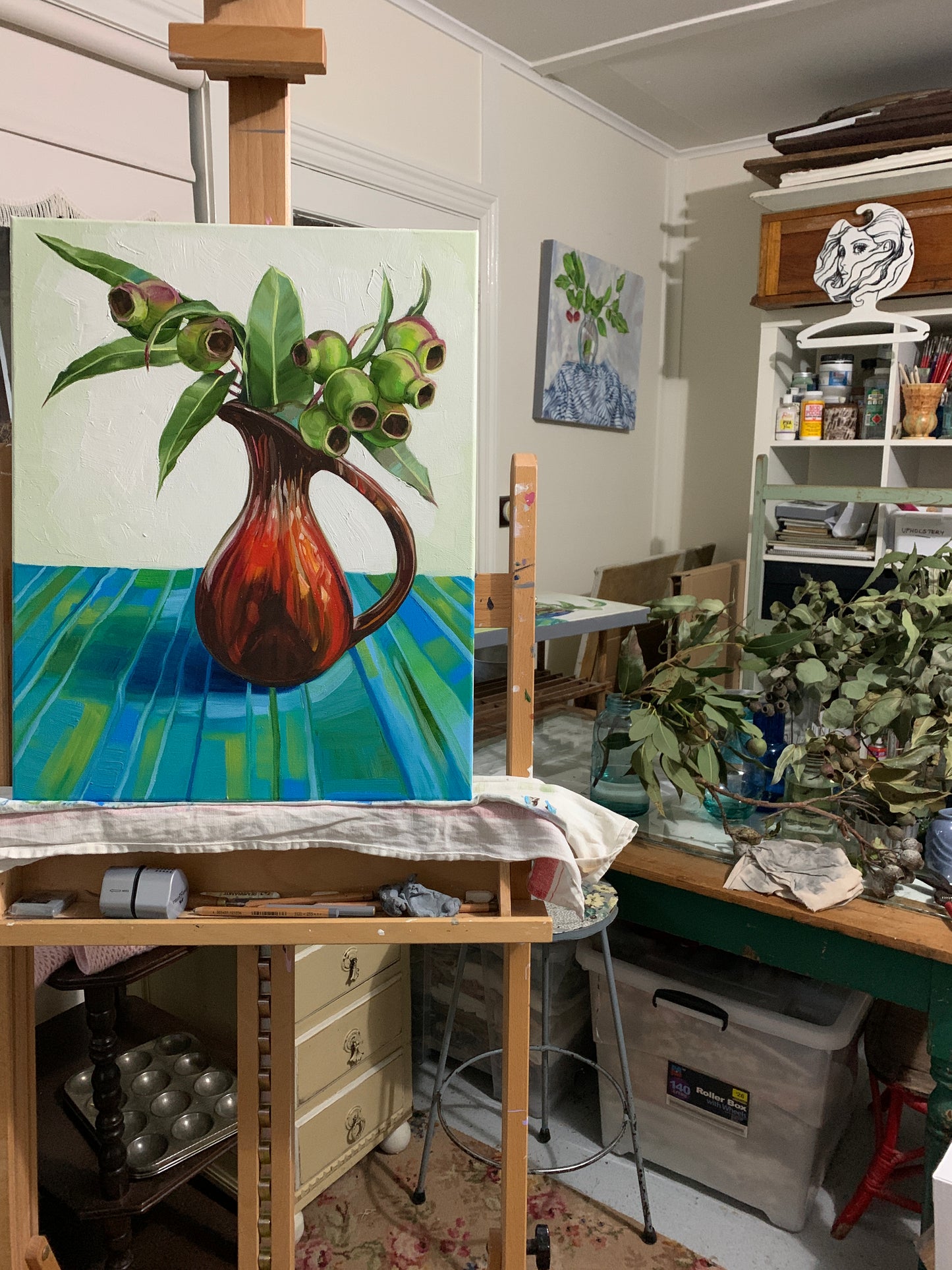 Lava Vase on 60's Blue