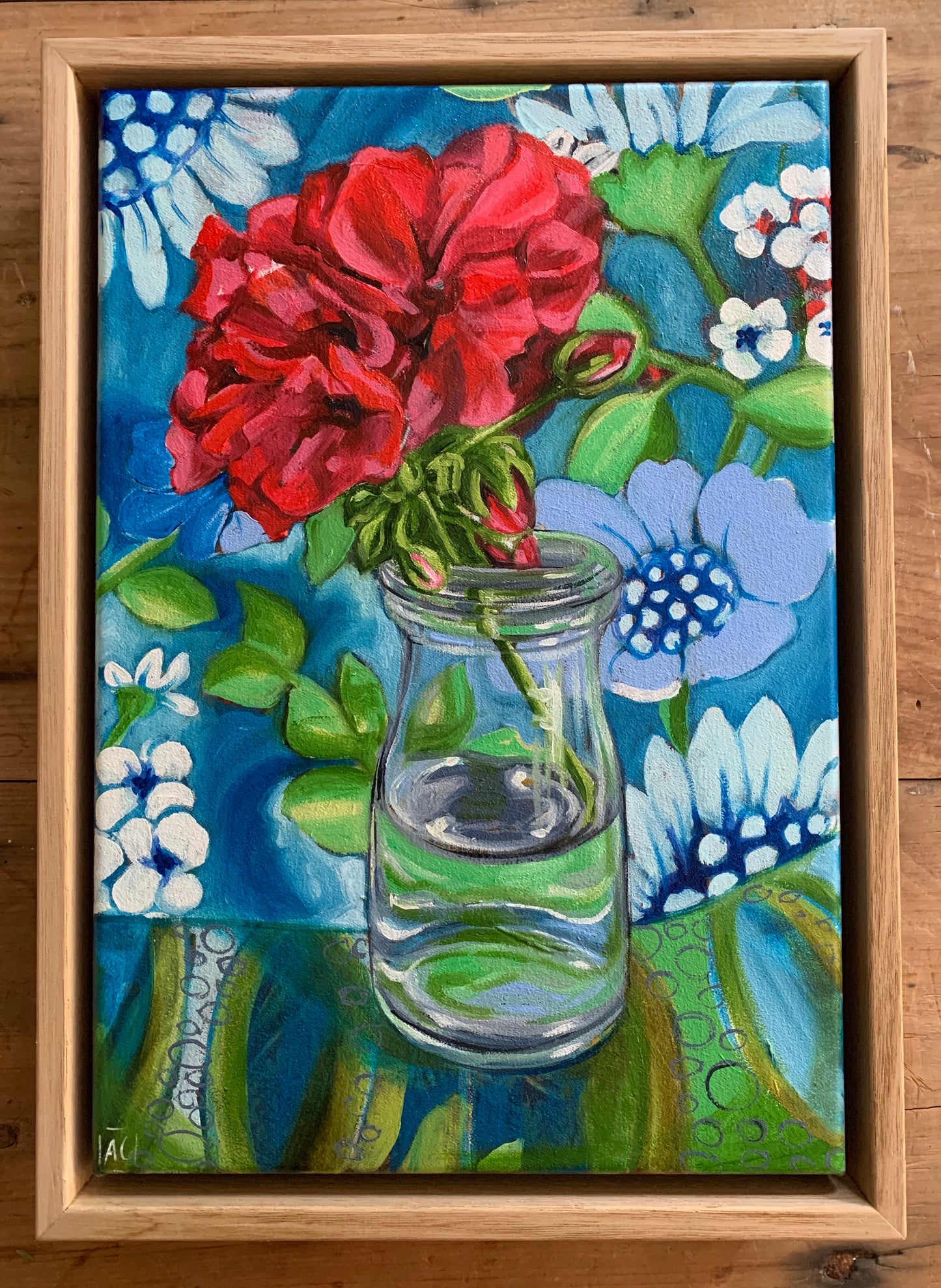 Red Geranium and the Atomic Blue