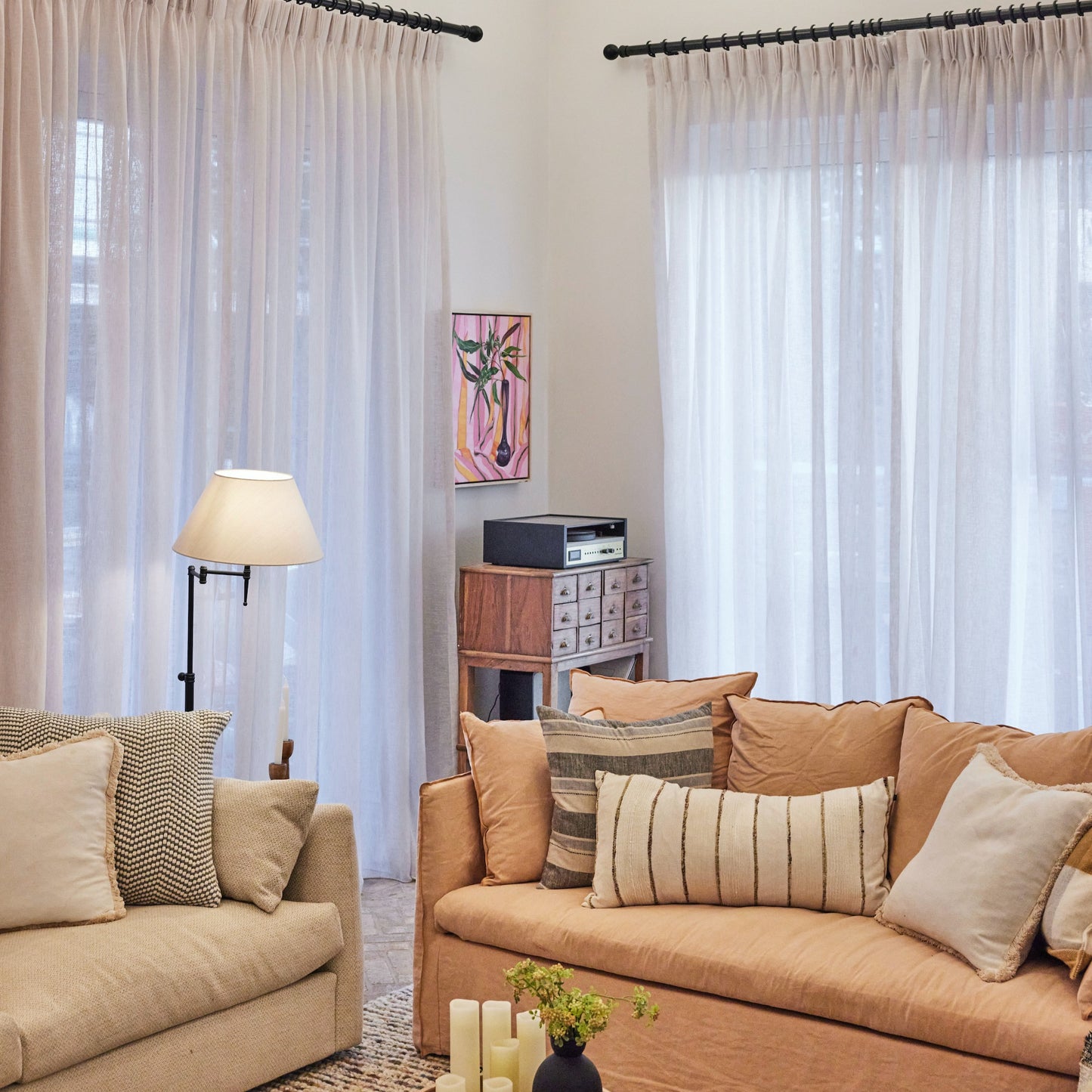 Gumnuts stripes and the tall vase