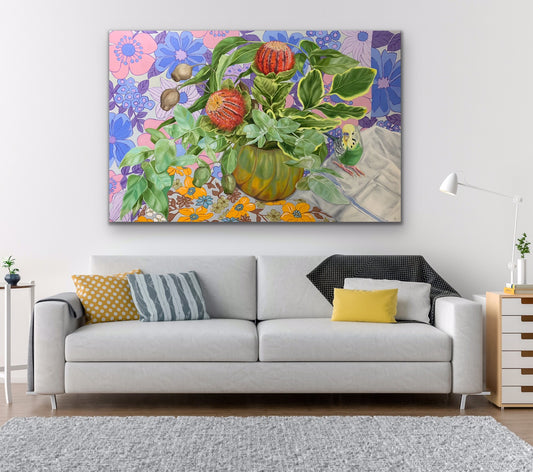 Diana Flower Bud Vase and the Smuggled Budgie