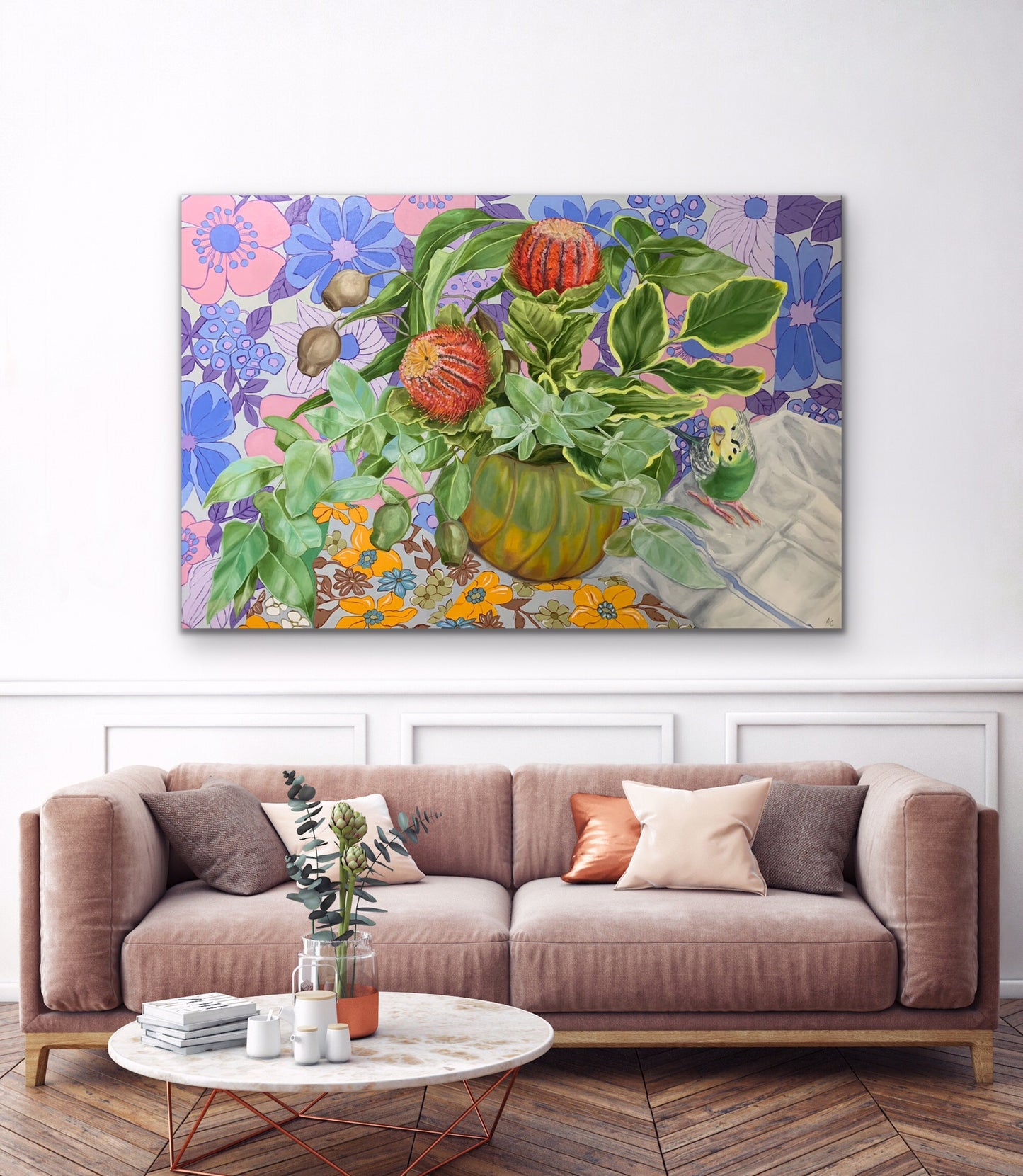 Diana Flower Bud Vase and the Smuggled Budgie