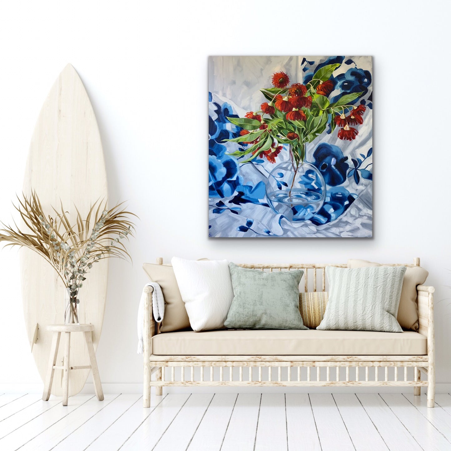 Flinders Red on Sanderson Blue