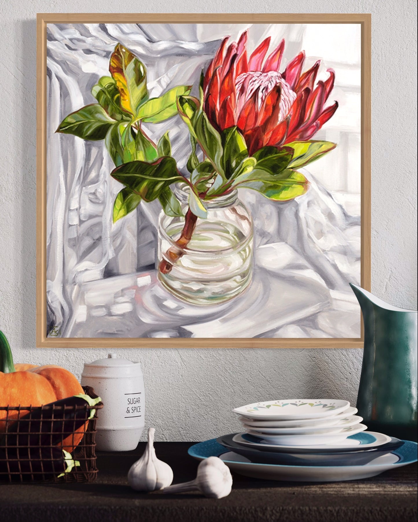 Vintage Actil Sheet Protea glows like a King