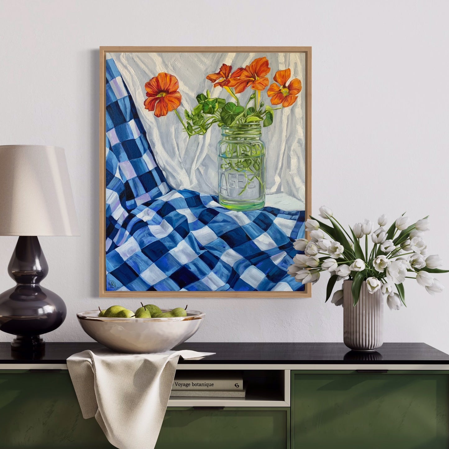 Vintage Agee Jar and Nasturtiums