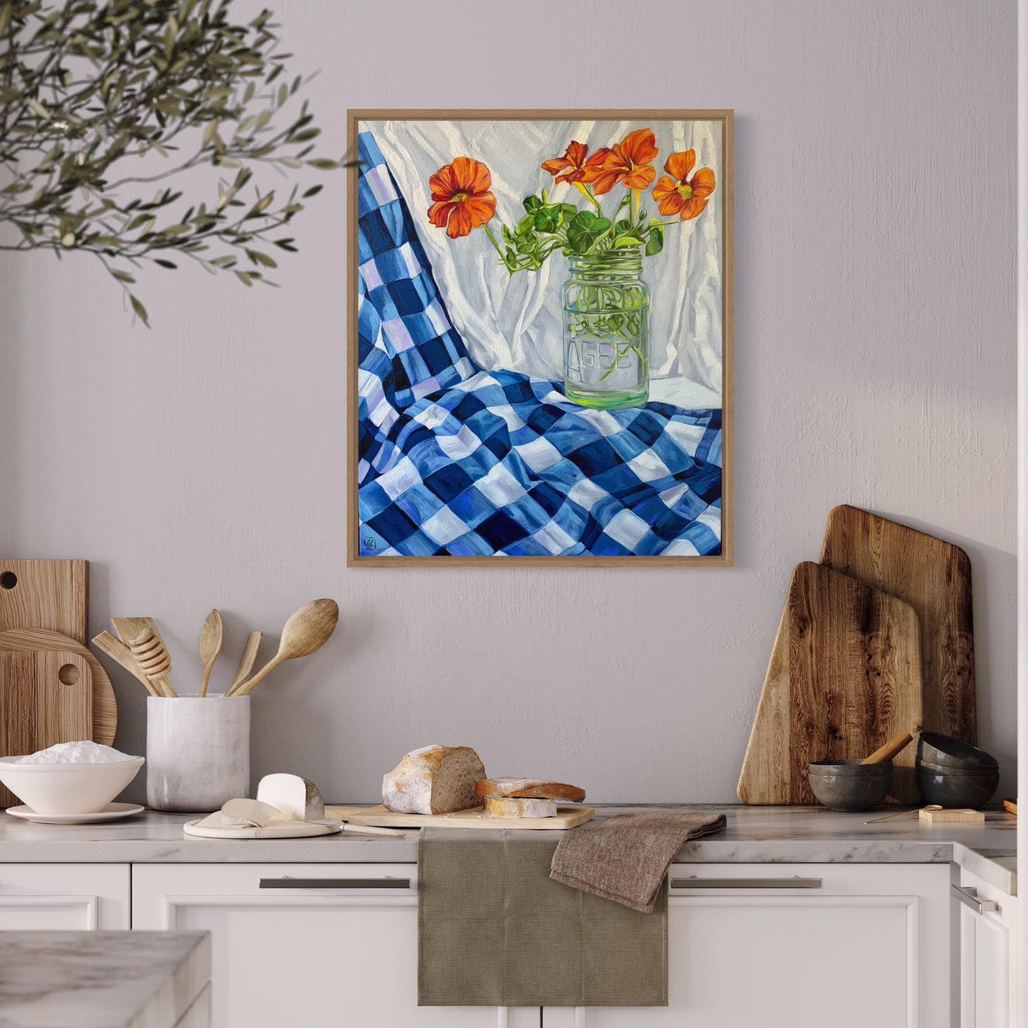 Vintage Agee Jar and Nasturtiums