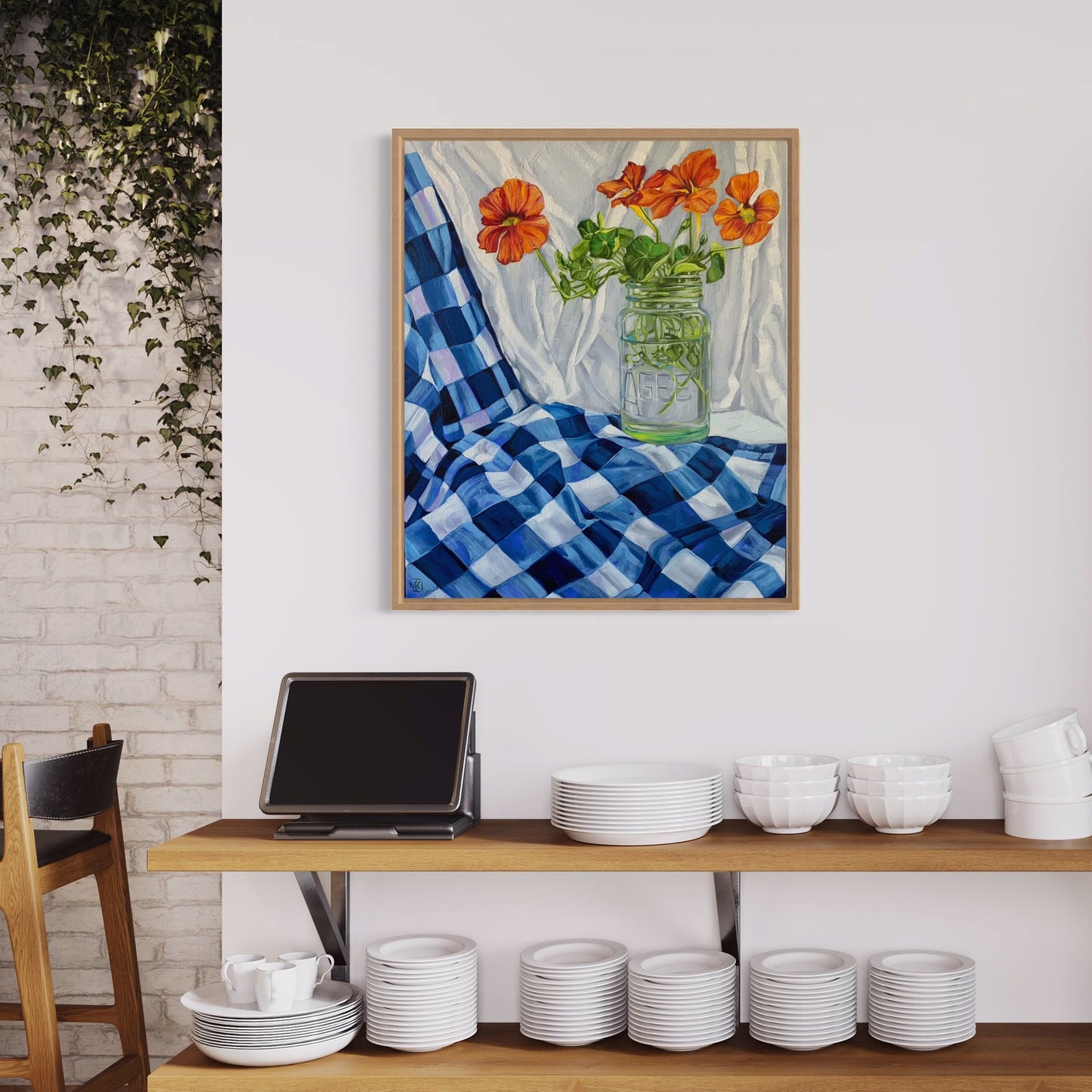 Vintage Agee Jar and Nasturtiums