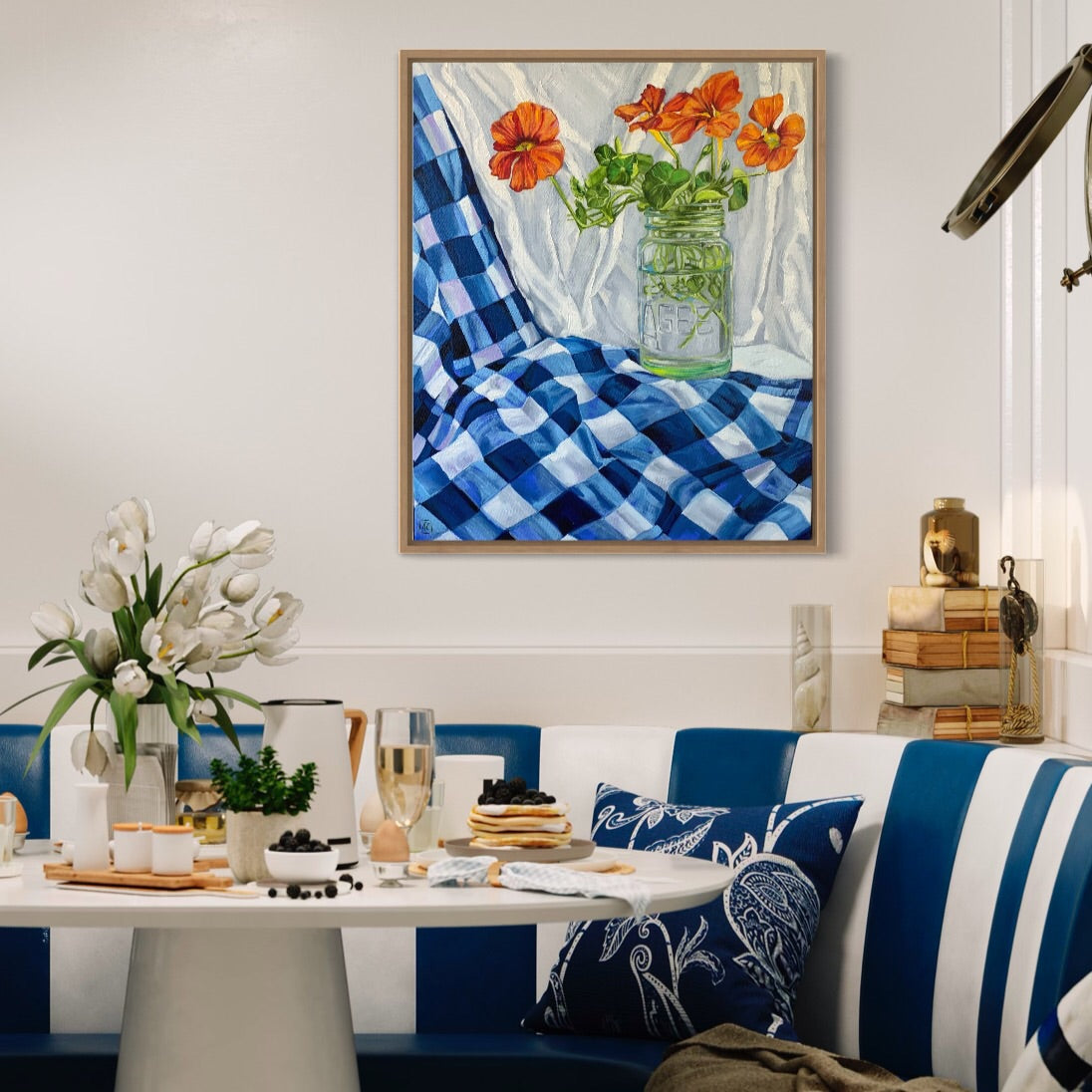 Vintage Agee Jar and Nasturtiums