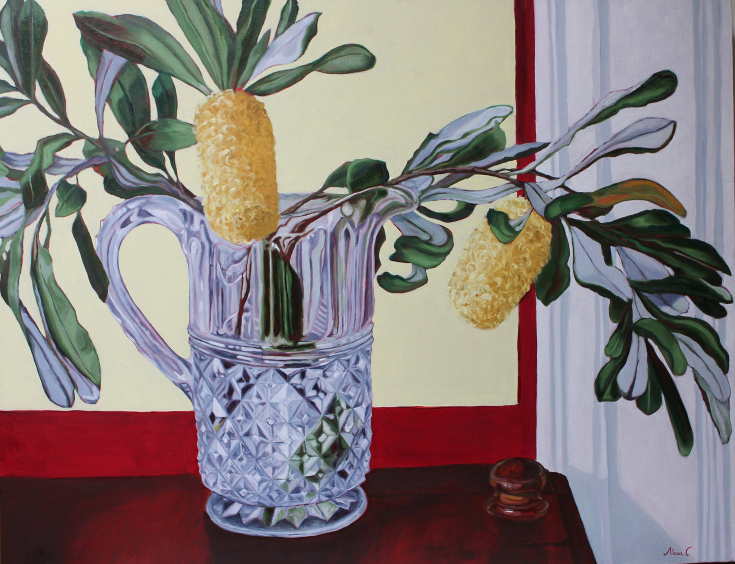 St Kilda Banksias in Crystal - Original Oil Painting on Canvas