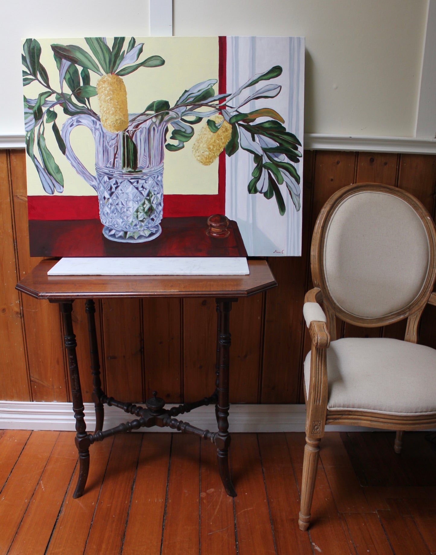 St Kilda Banksias in Crystal - Original Oil Painting on Canvas